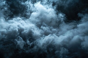 Blurred clouds of smoke in a black room in color. Dark background space.