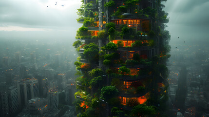 Envision a sustainable future with an AI-powered urban farming vertical garden