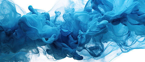 Floating Blue Ink in Water