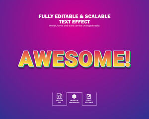 Fully editable & scalable text effect with various color or gradient