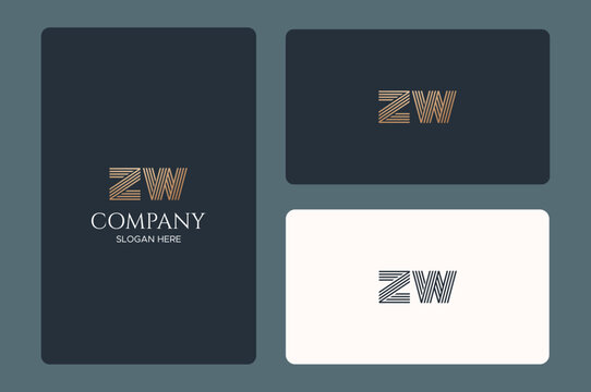 ZW logo design vector image