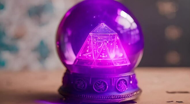 detailed neon fortune teller glass ball