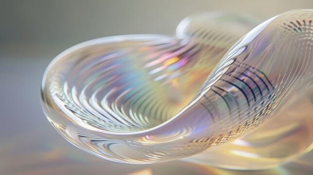 Ribbed holographic effect abstract glass background
