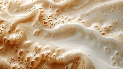 Distinct patterns emerge when milk meets a pool of coffee, creating beautiful designs