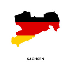 Obraz premium Sachsen outline. Germany city. Silhouette map.