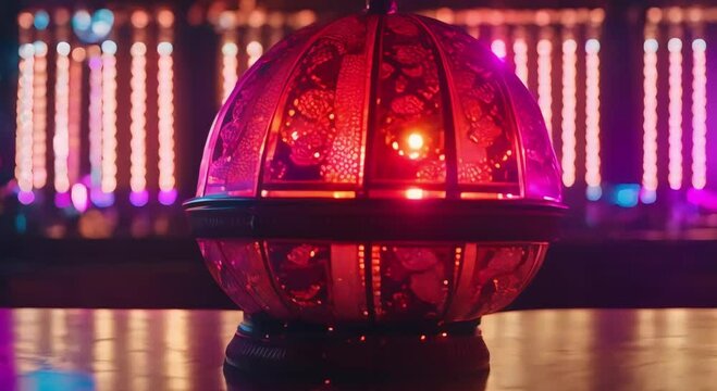detailed neon fortune teller glass ball
