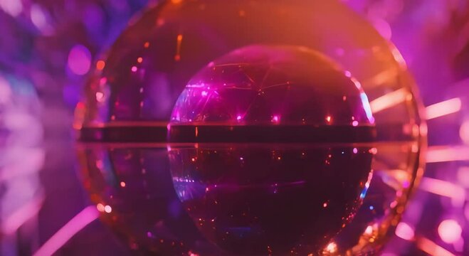 detailed neon fortune teller glass ball