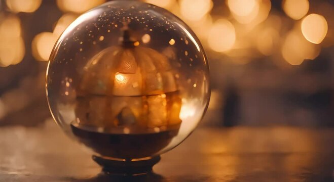 detailed neon fortune teller glass ball