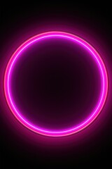 Magenta round neon shining circle isolated on a white background