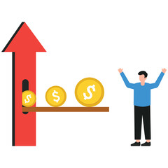 Businessman getting financial profit Illustration

