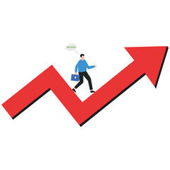 Businessman skating on growth chart Illustration

