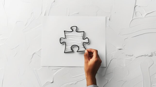 Pensive Puzzler: Whimsical Line Art on a Grand Canvas. Mystery in the Making: A Line-Drawn Puzzle Beckons on a Majestic Canvas.