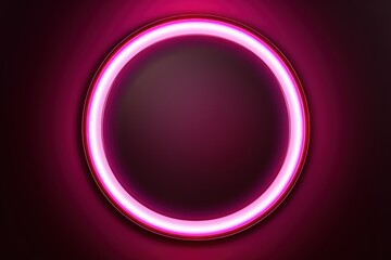 Maroon round neon shining circle isolated on a white background