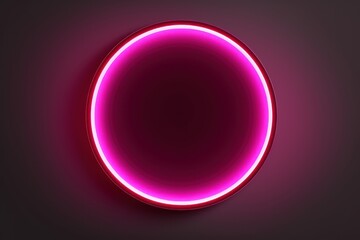 Maroon round neon shining circle isolated on a white background