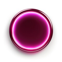 Maroon round neon shining circle isolated on a white background