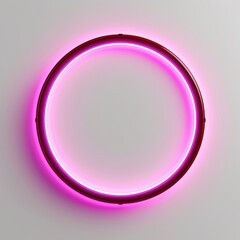 Maroon round neon shining circle isolated on a white background