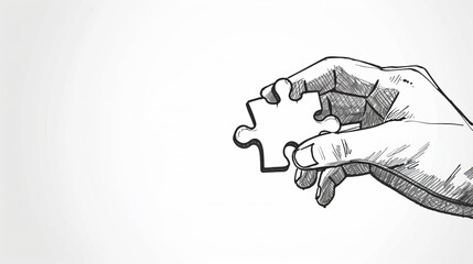 Pensive Puzzler: Whimsical Line Art on a Grand Canvas. Mystery in the Making: A Line-Drawn Puzzle Beckons on a Majestic Canvas.