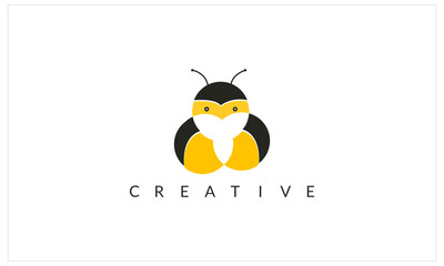 Creative honey Bee animals logo vector  illustration.