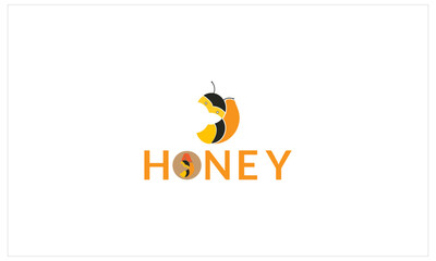 Creative honey Bee animals logo vector  illustration.