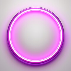 Mauve round neon shining circle isolated on a white background