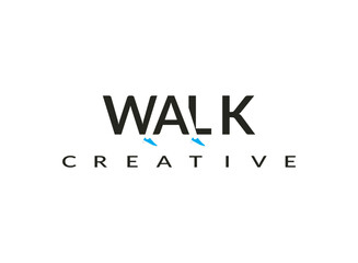 walk logo negative space design vector illustration.