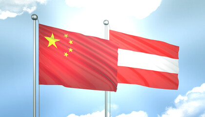 China and Austria Flag Together A Concept of Realations