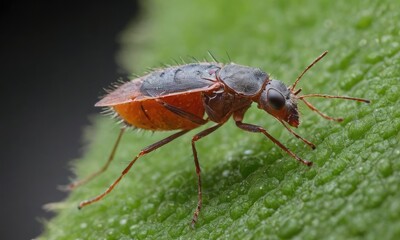Naklejka premium Macro Beauty: Exquisite Closeup View of a Micro Aphid