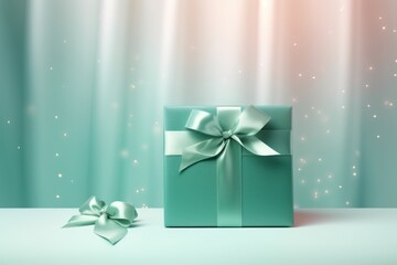 Mint handmade shiny gift box