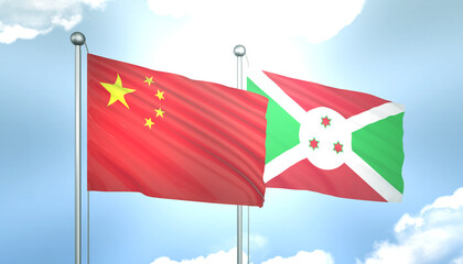 China and Burundi Flag Together A Concept of Realations