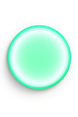 Mint round neon shining circle isolated on a white background