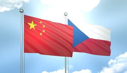 China and Czech Republic Flag Together A Concept of Realations