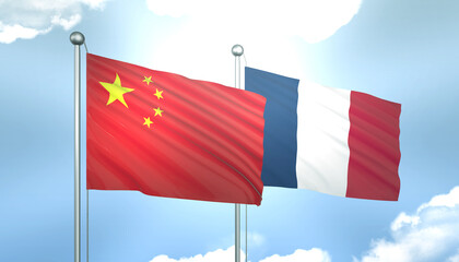 China and France Flag Together A Concept of Realations