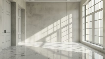 Obraz premium Spacious Modern Interior with Sunlight and Shadows