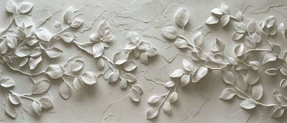 Close Up of Wall With White Flowers