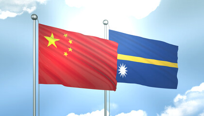 China and Nauru Flag Together A Concept of Realations