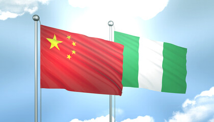 China and Nigeria Flag Together A Concept of Realations