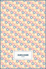 colorful hexagon pattern with vintage style colors