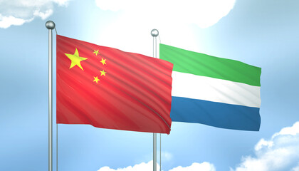 China and Sierra Leone Flag Together A Concept of Realations