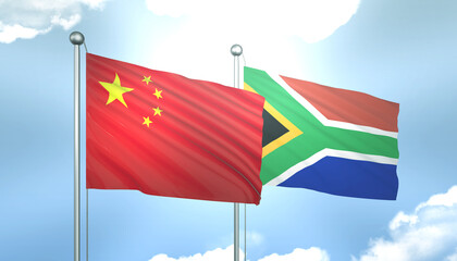 China and South Africa Flag Together A Concept of Realations
