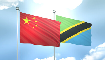 China and Tanzania Flag Together A Concept of Realations