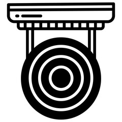 Gong  glyph and line vector illustration
