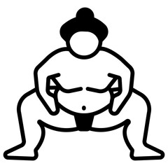 Fototapeta premium Sumo glyph and line vector illustration