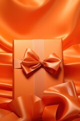 Orange handmade shiny gift box