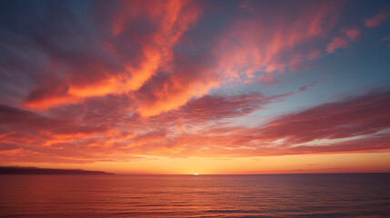 Fototapeta premium Beautiful evening sky and sun set image