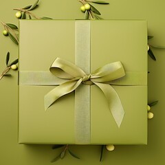 Olive handmade shiny gift box