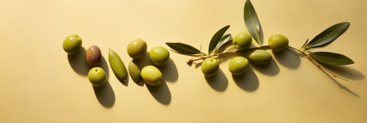 Olive wall with shadows on it