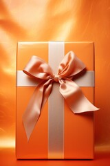 Orange handmade shiny gift box