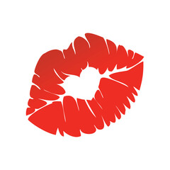 Kiss Mark vector icon. isolated mark left after a firm kiss is placed with bright lipstick, send a kiss to someone in chat emoji sign design.