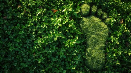 Green footprint: Conceptual image of grass representing ecological awareness