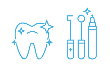 Dental cleaning icon, hygiene line icons, teeth whitening  - editable stroke